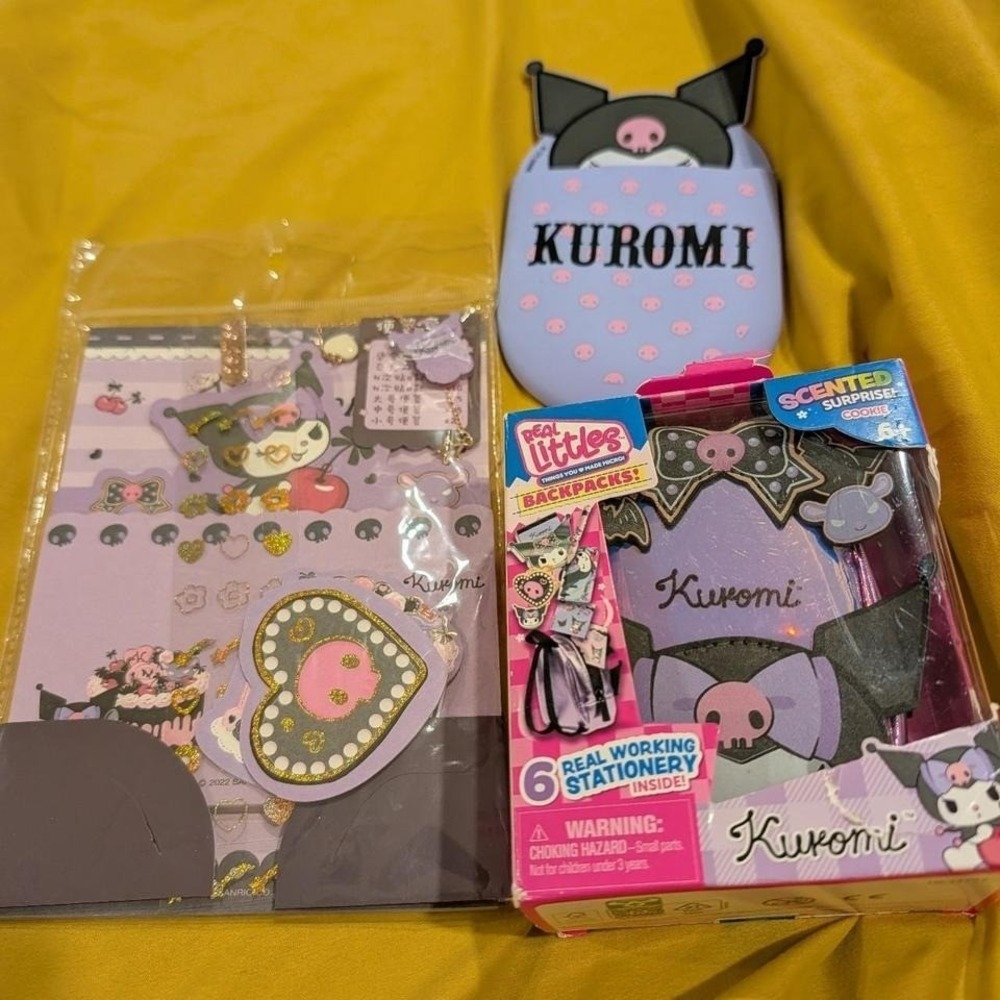 Kuromi Real Littles stationery bundle
